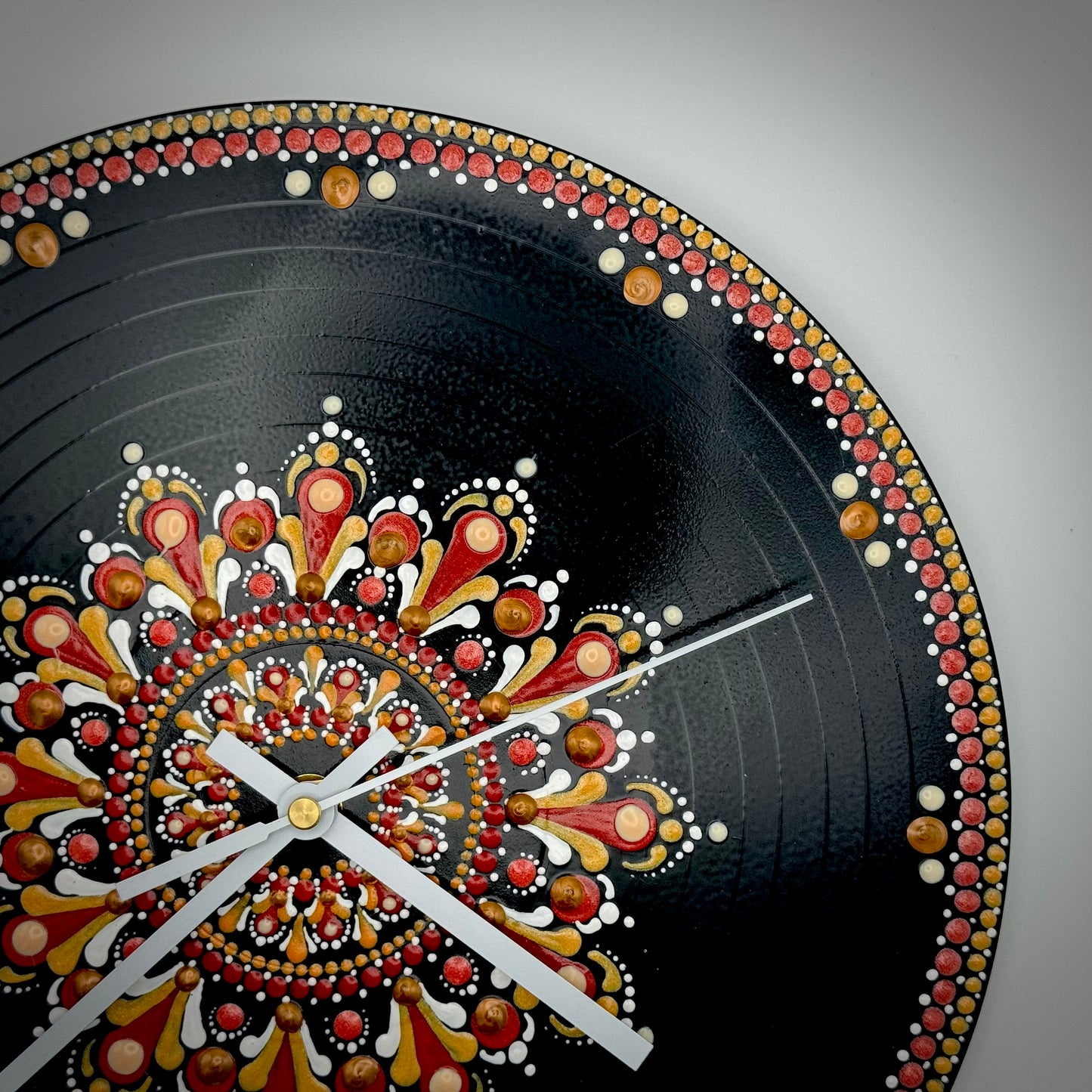 Album Record Vinyl Clocks; Brilliant Orange Mandala