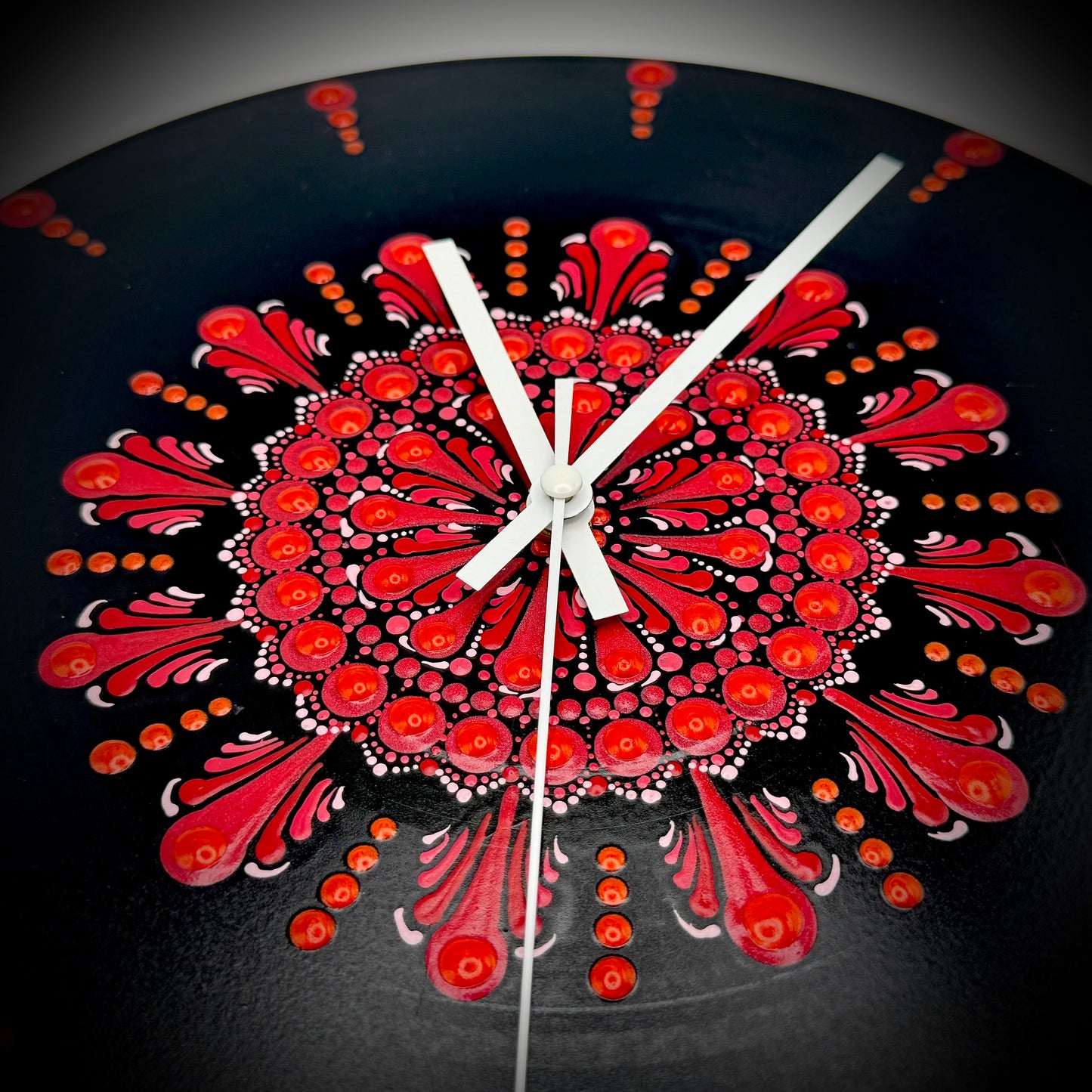 Album Record Vinyl Clocks; Bright Red Mandala