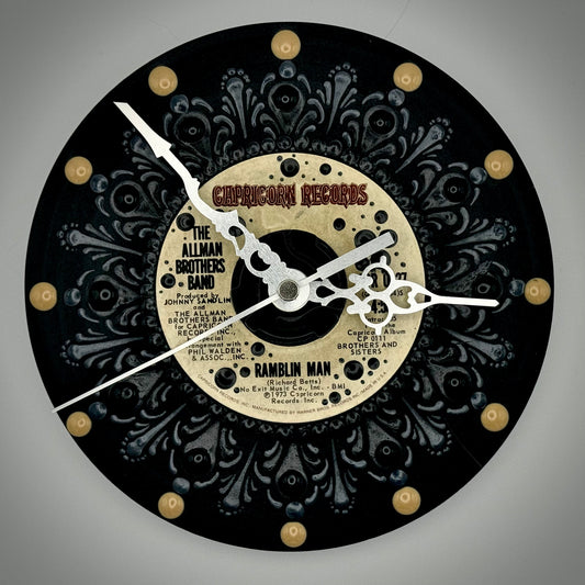 Allman Brothers "Rambin Man" Vintage 45 Record Clock