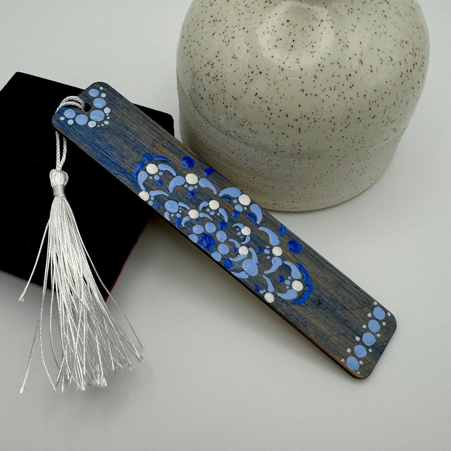 Blue Mandala Bamboo Bookmark