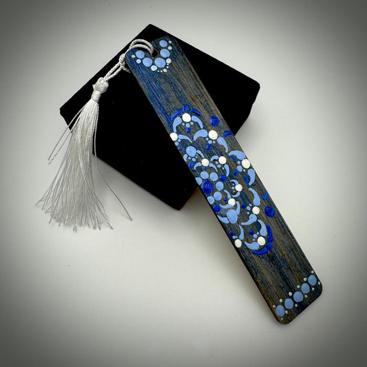 Blue Mandala Bamboo Bookmark