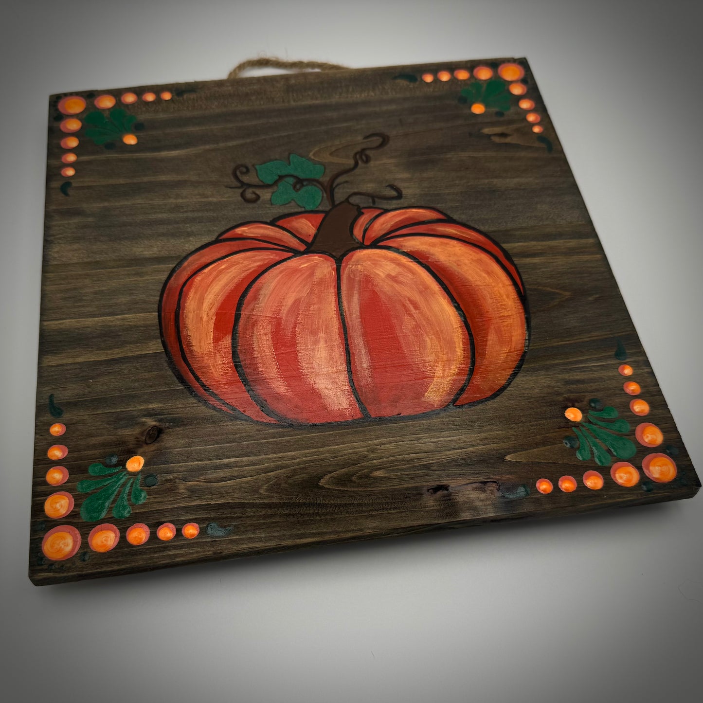 Pumpkin Wall Hanging on Barn Wood