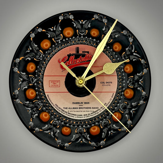 The Allman Brothers "Ramblin Man" Vintage 45 Record Clock