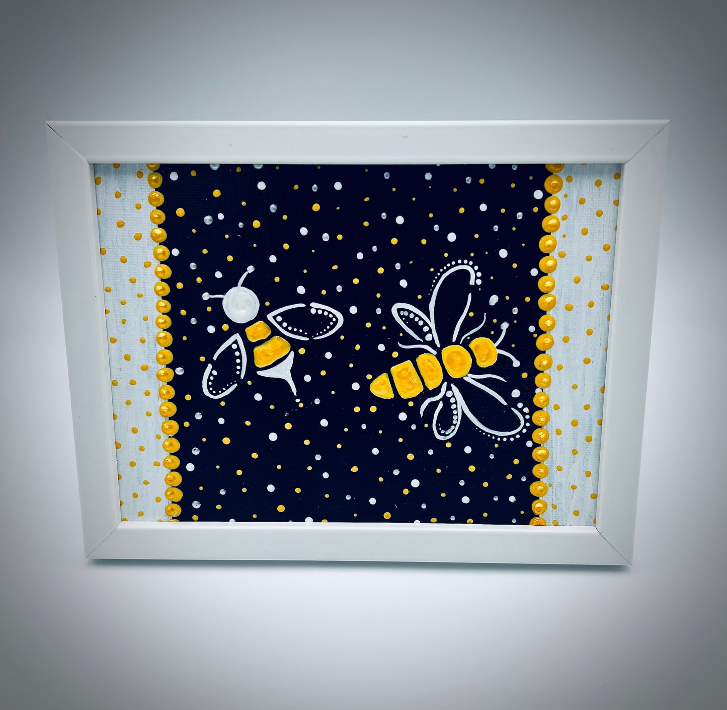 Summer Bees Framed Dot Art