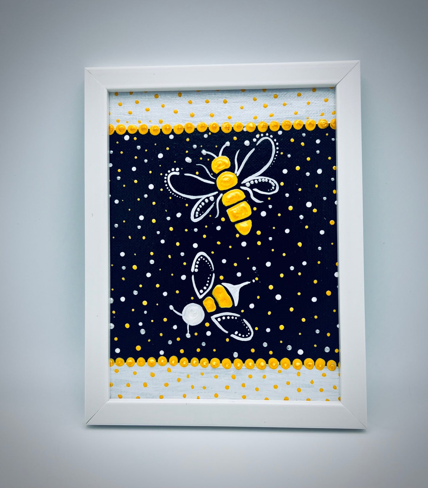 Summer Bees Framed Dot Art