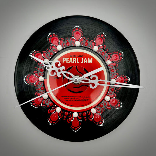 Pearl Jam "Wishlist" Red Vintage 45 Record Clock